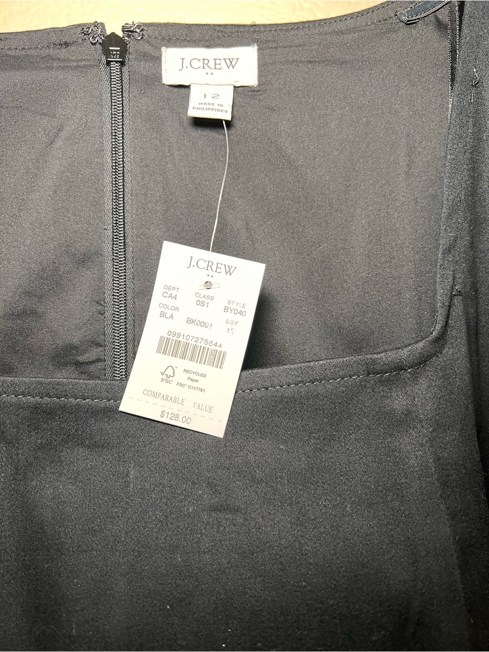 J. Crew Black Short-Sleeve Square-Neck Sheath Dress - Picture 2 of 6